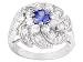 2.85CTW BELLA LUCE TANZANITE COLOR SIMULANT AND DIAMOND SIMULANT PLATINUM OVER STERLING SILVER RING