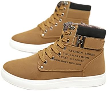 Men's Autumn & Winter Warmth Couple Casual Fahion Sneakers High Top Breathable Comfortable Athletic Boots Shoes Cotton Khiki