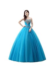 Sweetheart Satin/Tulle  Beaded Lace-Up Pleated Sequined Backless  Ball Gown Quinceanera Dress 