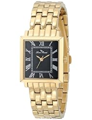 Lucien Piccard Womens LP-10502-YG-11 Bianco Black Dial Gold Ion-Plated Stainless Steel Watch