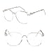 Chezi Lightweight Transparent Plastic Frame Metal Arm Square Eyeglasses (full clear, clear)