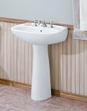 Cheviot 740W21-4 White Astral 21 Pedestal Lavatory with 4 Faucet Holes from the Astral Collection