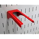Wall Control 1-1/4 Inches Handle Bracket Slotted Metal Pegboard Hook- Red (10-HH-2050 R)