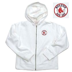 Boston Red Sox MLB Girls "Lucky" Full Zip Hooded Jacket (White)