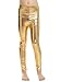 Aaronano Little Girls' Metallic Color Shiny Stretch Leggings
