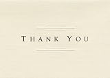 Adams Embossed Thank You Cards, 10 Cards and Envelopes , 4.5 x 6.25 Inches, Cream Linen (ENC201)