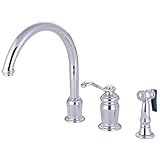 Kingston Brass KS7821TLBS Templeton Single Handle HIGH SPOUT Kitchen Faucet with Brass Sprayer, Poli