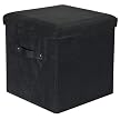 Yu Shan Seat Pad Storage Ottoman Black