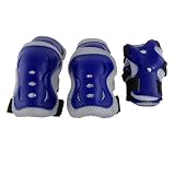 Como 3 in 1 Children Wrist Palm Elbow Knee Sports Support Brace Blue White