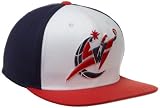 NBA Men's Flat Brim Snapback NG46Z (Navy, White, Red, Washington Wizards, Adjustable)