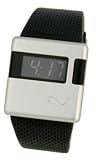 Puma Sirius Unisex Black Leather Strap And LCD Dial Watch