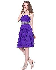 A-line Strapless Chiffon Lace  Beaded Knee Length Natural   Waistline Sweetheart Homecoming Dress  With Ruffles