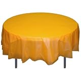 Yellow Round plastic table cover