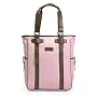 Olive N Figs Pink Canvas Tote/Briefcase with leather trims