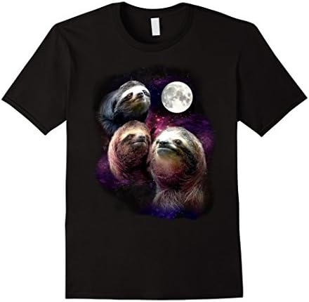 Men's Sloth Love Three Wolf Moon ParodyThree Sloth Moon Shirt 3XL Black