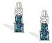 14K White Gold Square Created Alexandrite and Diamond Earrings