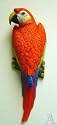Hawaiian Red Parrot Macaw Bird Wall Art Statue Sculpture