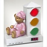 Stoplight Sleep Enhancing Clock, Teddy Bear with Pink Pajamas