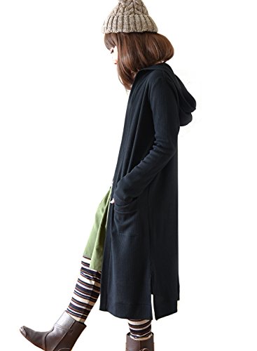 [アンドイット] and it_ ワッフル フーディー ロングコ―ディガン (カーディガン)