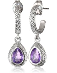 Sterling Silver Teardrop J-Hoop Earrings