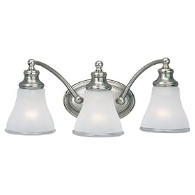 Sea Gull Lighting 40011-773 Alexandria Three-Light Vanity, Two-Tone Nickel Finish with Clear Highlighted Satin Etched Glass