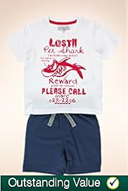 2 Piece Cotton Rich Pet Shark T Shirt Shorts Outfit