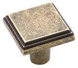Amerock Manor Collection 1 Cabinet Knob Square Weathered Brass
