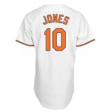 MLB Men's Baltimore Orioles Adam Jones White Home Short Sleeve 6 Button Synthetic Replica Baseball Jersey Big & Tall  (White, XXX-Large)