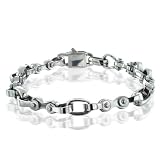 Bling Jewelry Stainless Steel Open Link Necklace Bracelet Mens Jewelry Set