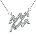 Sterling Silver Zodiac Sign Aquarius Pendant Necklace,