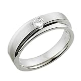 Men's 14K White Gold Moissanite Band Ring - 10