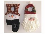12h Fabric Santa & Snowman Door Hanger (2 Pcs. Set)