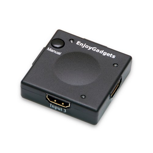 Duronic Mini 3 Port Gold HDMI Auto Switch 3x1 (3 way input 1 output HDMI Switcher)