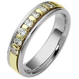 4.5mm Two-Tone 18 Karat Gold Diamond Comfort Fit Wedding Band Ring
