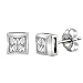 10k White Gold Invisible Set Princess Cut Diamond Earrings (1/3 cttw, H-1 Color, I1 Clarity)