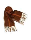 Marina D'Este Ethnic Pattern Fringed Wool Stole Brown
