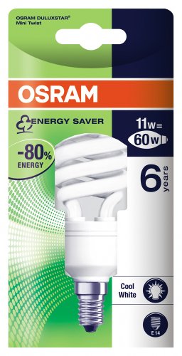 Osram 63164B1 Duluxstar Mini Twist E14 mini Energiesparlampe in gedrehter Form 11W/840, ka Preisvergleich