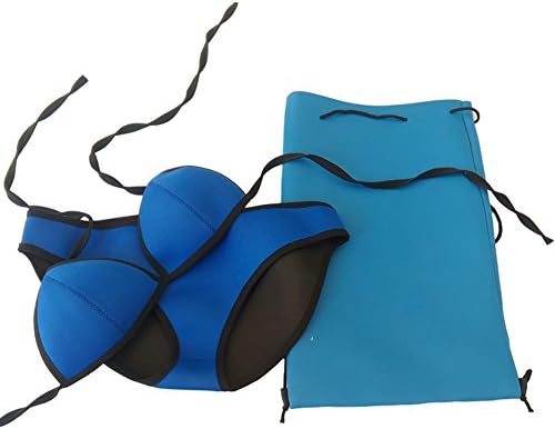 City Sea Sky Sexy Push up Neoprene Padded Bikini Set Swimsuit Swimwear (XS, Blue)