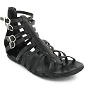 Ladies Leather Flat Roman Gladiator Ankle Strap Sandals