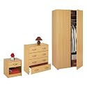 3 Piece Bedroom Furniture Set Wardrobe, Chest of Draws and Bedside Table