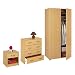 3 Piece Bedroom Furniture Set Wardrobe, Chest of Draws and Bedside Table