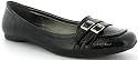 Ever So Soft "Monet" Ladies Patent Buckle Style Casual Flat Shoes - Black