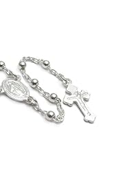 Bling Jewelry 925 Silver Jesus Crucifix Rosary Beads Cross Necklace 24in