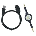 iShoppingdeals - USB Data Sync Cable + Retractable 3.5mm to 3.5mm Audio Cable for Samsung YP T9 T10 P2 P3 S3 S5 MP3 Player