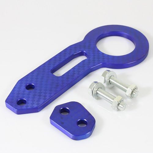 Tow Hook Set Rear Bumper Towing Anodized Blue Billet CNC Aluminum Universal