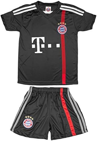 2014/2015 Bayern Munich Munchen Black Kids Jersey & Short #10 ROBBEN Youth Sizes (M -"140" (Ages 6-7))