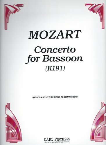 Concerto for Bassoon K191 Mozart Bassoon & Piano CU731