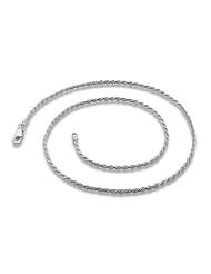 Sterling Silver Italian Rope Chain 2.0MM (16", 18", 20", 22", 24" 30" inch Lengths)
