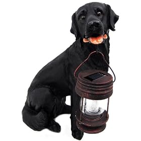 Black Labrador Retriever Solar Garden Light Dog Lab