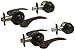 2-Set Dark Oil Rubbed Bronze Entry Entrance Levers with Matching Single Cylinder Deadbolts Combo Keyed Alike 836DBR